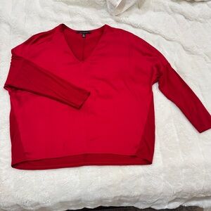 White House Black Market Scarlet V-Neck Top